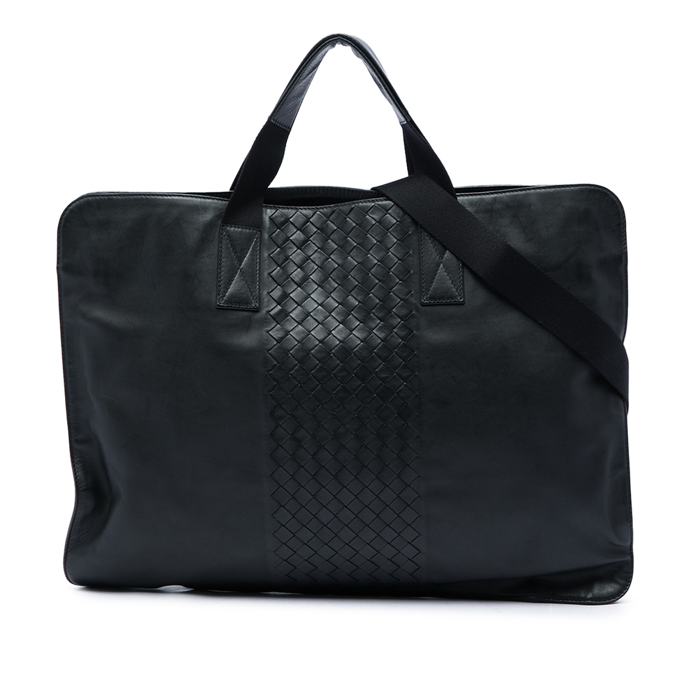 Pre-Loved Bottega Veneta Intrecciato Trimmed Leather Soft Briefcase